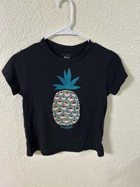 Billabong kids Black Graphic T-Shirt with Pineapple Design